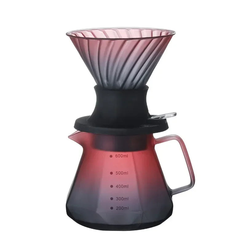 2024 New 600ml Immersion Dripper Switch Glass Pour Over Coffee Maker, V-Shape Drip Coffee Dripper and Filters, Hold 3-4 Cups