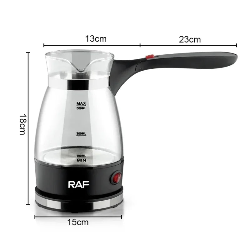 600W Coffee Maker Turkey Coffee Pot Glass Italian Mocha Pot Greek Turkish Coffee Machine Easy Household Office Gift