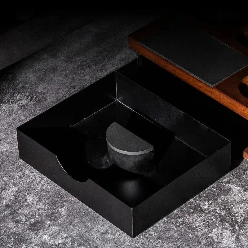Coffee Tamper Station Solid Wood Drawer Style Coffee Workbench Multifunctional Powder Press Base Handle Accessories Storage