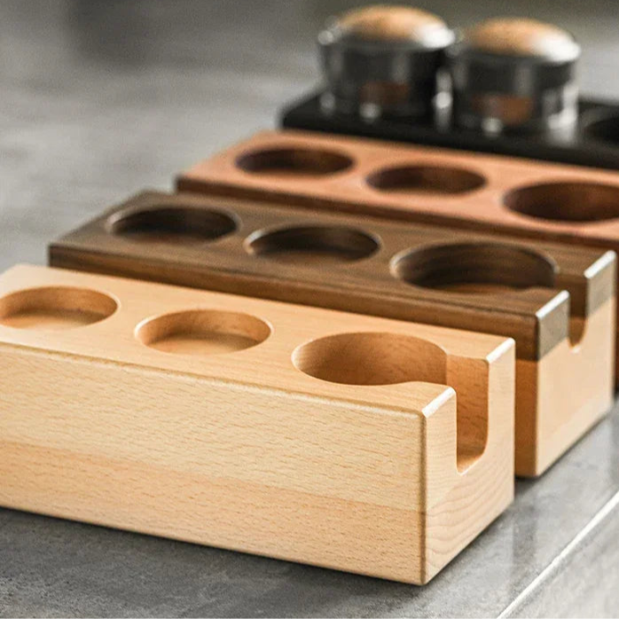 MHW-3BOMBER Espresso Tamping Station Wooden Portafilter Holder for 51-54mm Coffee Tamper Station Chic Home Barista Accessories