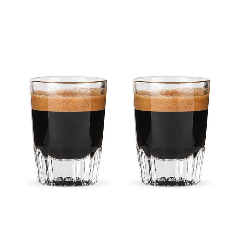 Espresso Glass Measuring Cup Set - 50ml Shot Glasses Small Size / Double White Mr Maison