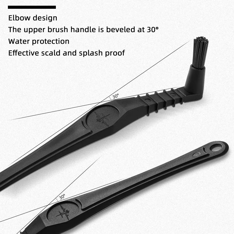 MHW-3BOMBER Coffee Machine Cleaning Elbow Brush Coffee Grinder Elbow Brush Set Professional Home Barista Café Cleaning Tool Set