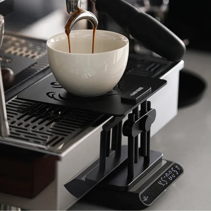 MHW-3BOMBER Coffee Machine Weighing Stand with Silicone Non-slip Pad Height-adjustable Scale Stand Home Barista Kitchen Tools