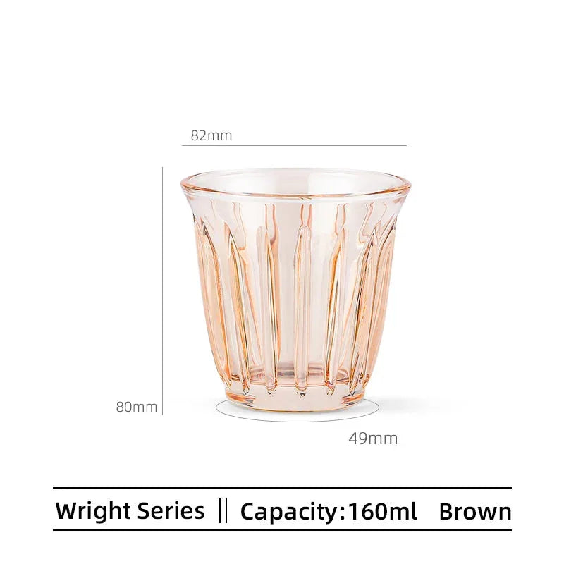 MHW-3BOMBER 160ml Espresso Cups Art Striped Anti-scald Latte Coffee Mugs Set Anti-slip Glass Cup Christmas Gift for Coffee Lover