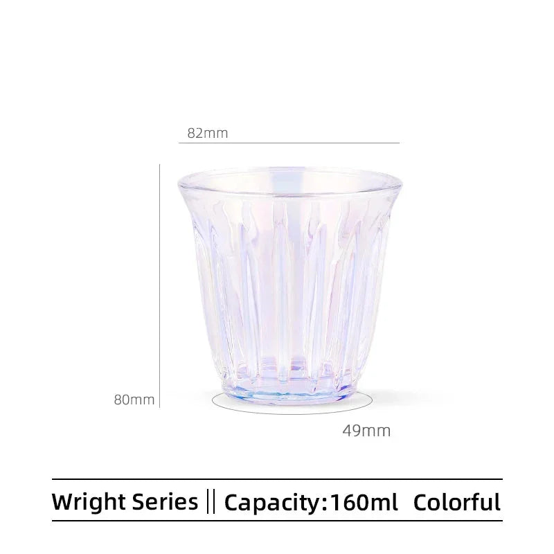 MHW-3BOMBER 160ml Espresso Cups Art Striped Anti-scald Latte Coffee Mugs Set Anti-slip Glass Cup Christmas Gift for Coffee Lover