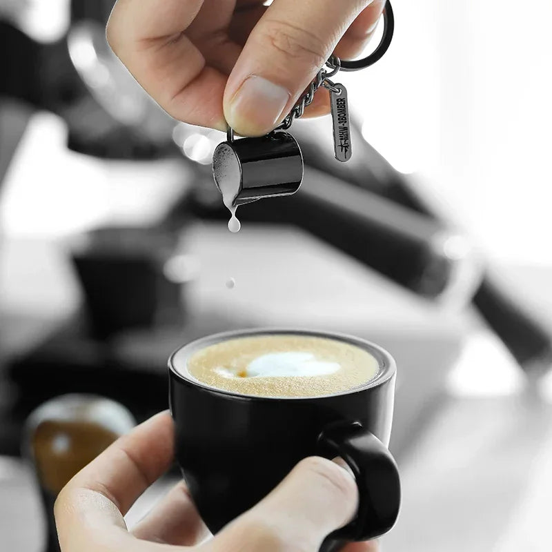 MHW-3BOMBER Chic Keychain Pendant Mini Souvenir Coffee Accessories Keychain Exquisite Creative Birthday Gift For Coffee Lovers