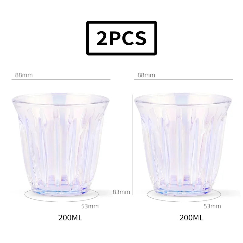 MHW-3BOMBER 200ml Delicate Anti-scald Coffee Mugs Glass Art Espresso Cups Without Handle Home Decoration Coffee Accessories