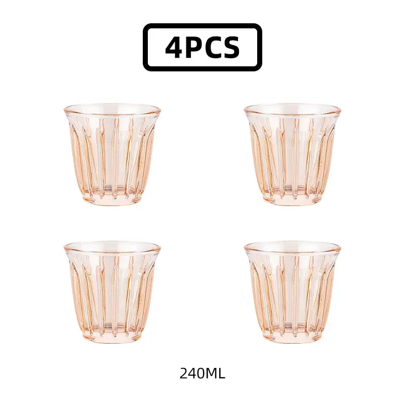 240ML Glass Coffee Cup Espresso Mugs Set Drinking Glasses for Tea Cocktail Beer Wedding Party Glass Set Home Kitchen Accessories