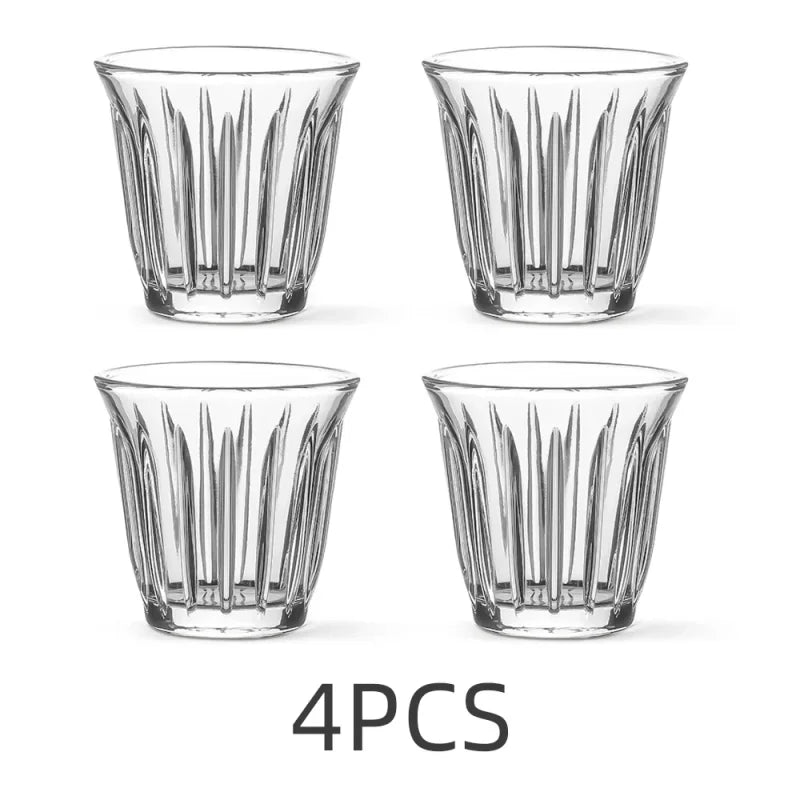 240ML Glass Coffee Cup Espresso Mugs Set Drinking Glasses for Tea Cocktail Beer Wedding Party Glass Set Home Kitchen Accessories