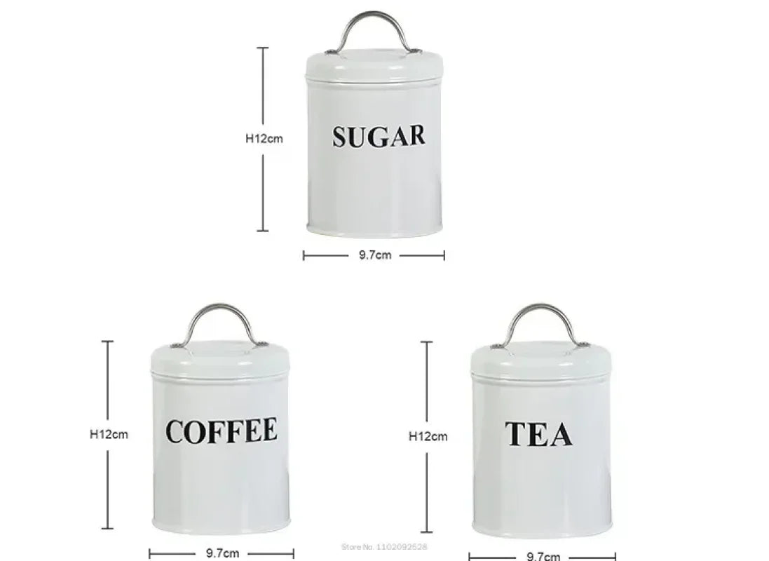 Tea Storage Container Spices Jars Candy Coffee Beans Hermetic Pots Sugar Bowl Kitchen Box Organizer Cans IronTins Container Sets