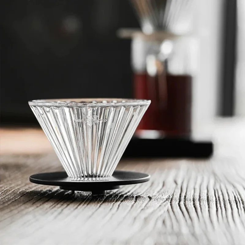 MHW-3BOMBER Glass Coffee Dripper Reusable Cone Pour Over Coffee Dripper with Filter Paper Professional Home Baristas Accessories