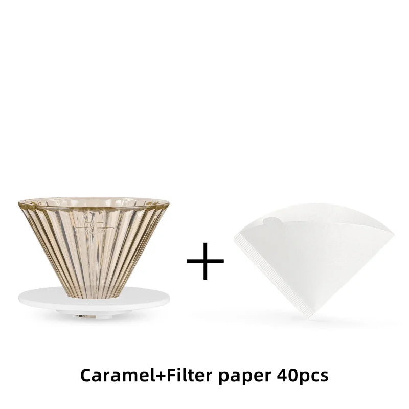 MHW-3BOMBER Glass Coffee Dripper Reusable Cone Pour Over Coffee Dripper with Filter Paper Professional Home Baristas Accessories