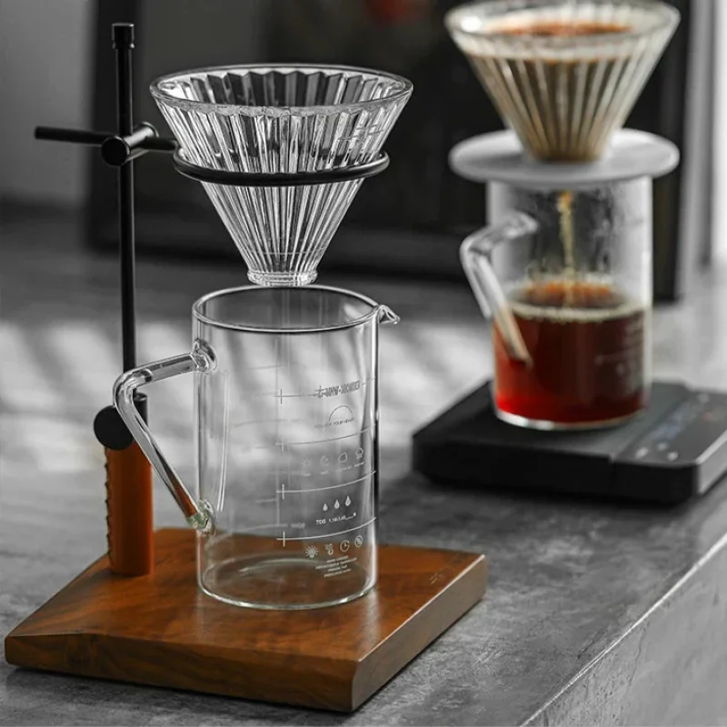 MHW-3BOMBER Glass Coffee Dripper Reusable Cone Pour Over Coffee Dripper with Filter Paper Professional Home Baristas Accessories