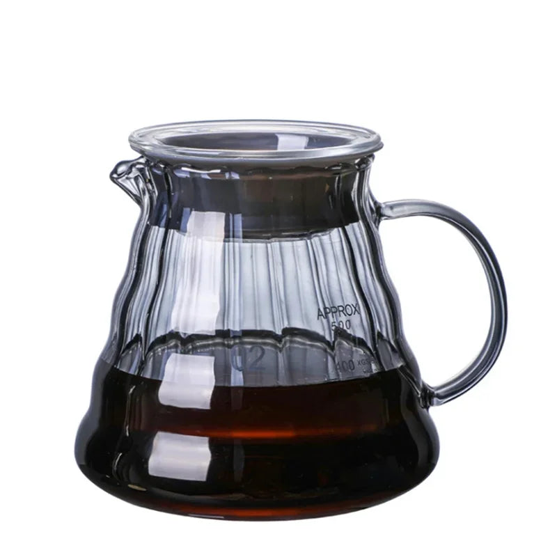 Glass Coffee Server Glass Coffee Sharing Pot Pour Over Coffee Maker Coffee Pot A Water Level Display Mark 600ml