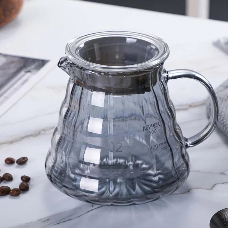 Glass Coffee Server Glass Coffee Sharing Pot Pour Over Coffee Maker Coffee Pot A Water Level Display Mark 600ml