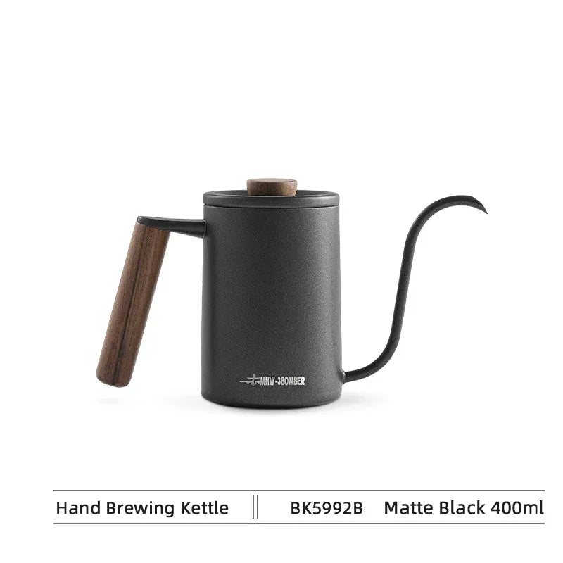 MHW-3BOMBER Pour Over Coffee Kettle 400ml/600ml Stainless Steel Gooseneck Tea Water Pot Chic Cafe Barista Kitchen Accessories