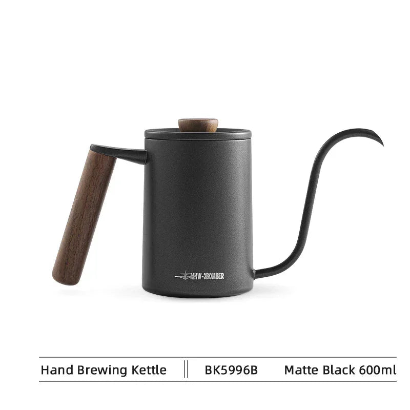 MHW-3BOMBER Pour Over Coffee Kettle 400ml/600ml Stainless Steel Gooseneck Tea Water Pot Chic Cafe Barista Kitchen Accessories