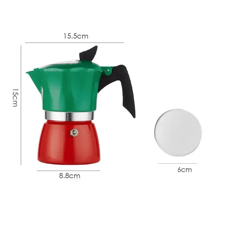 150/300/ML Moka pot Italian hand-brewed coffee electric ceramic stove set home coffee machine filter imported single valve 220V