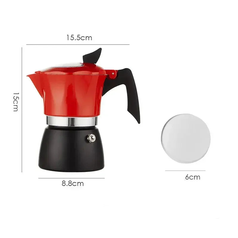 150/300/ML Moka pot Italian hand-brewed coffee electric ceramic stove set home coffee machine filter imported single valve 220V