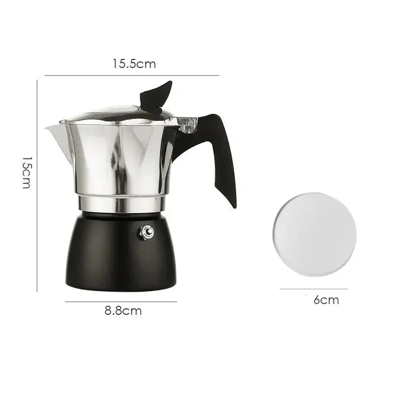 150/300/ML Moka pot Italian hand-brewed coffee electric ceramic stove set home coffee machine filter imported single valve 220V