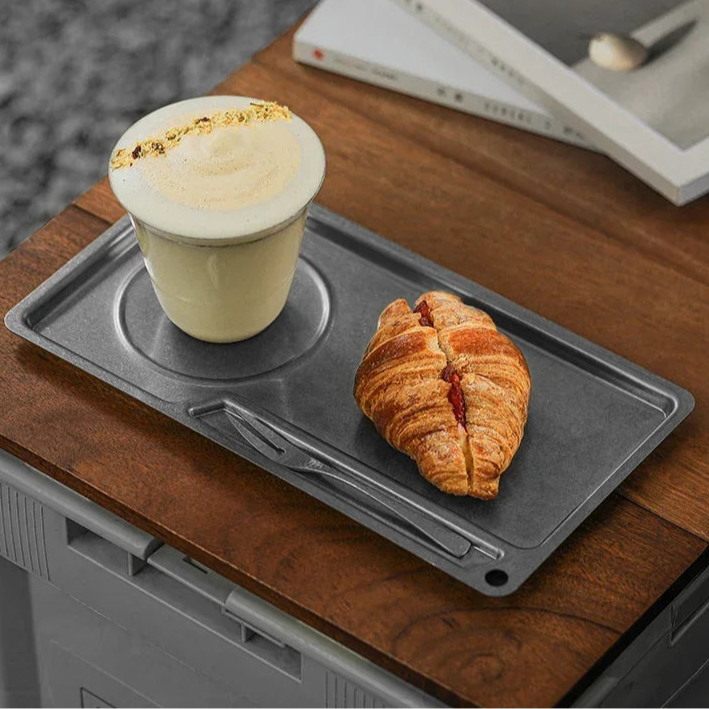 MHW-3BOMBER Stainless Steel Coffee Tray Delicate Travel Camping Tools for Serving Food Classic Home Barista Cafe Accessories