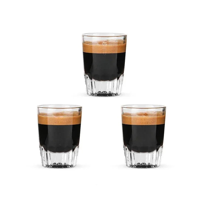 Espresso Glass Measuring Cup Set - 50ml Shot Glasses Small Size / Three White Mr Maison