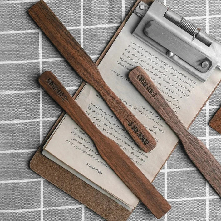 MHW-3BOMBER Durable Walnut Stirrers Vintage Solid Wood Textured Coffee Stirrers Exquisite Home Barista Kitchen Accessories