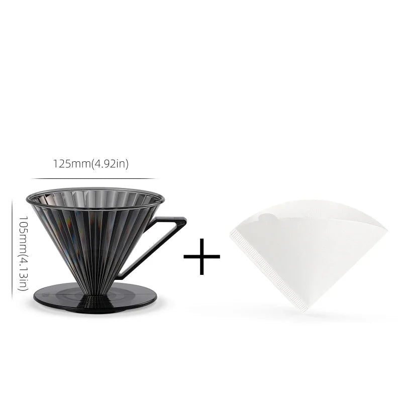 MHW-3BOMBER Pour Over Coffee Dripper with Paper Filter 1-4 Cup Hand Brewing Coffee Tools Professional Home Kitchen Accessories