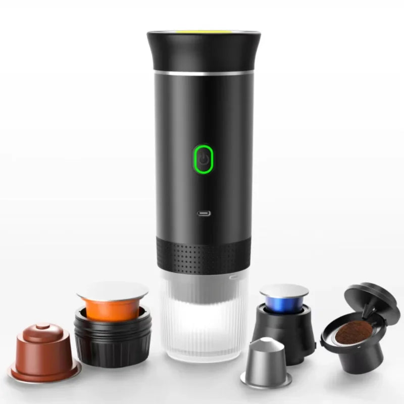 Wireless  Portable Espresso Coffee Machine  Car &  Camping Coffee Maker 3-in-1 Capsule Powder Travel Coffee Maker