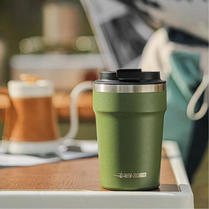 MHW-3BOMBER 360ml Coffee Cups Portable Car Travel Mug with Leak-proof Lid Thermal Mugs Double Walled Water Cup Home Accessories