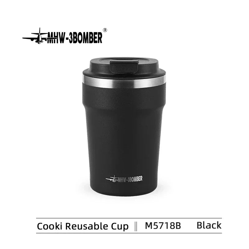 MHW-3BOMBER 360ML Stainless Steel Coffee Tumbler Portable Double Wall Thermal Mugs for Travel Camping Home Coffee Accessories