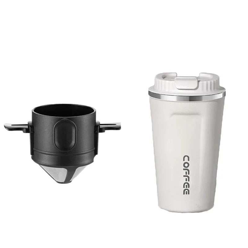 304 Stainless Steel Portable Coffee Filter Drip Coffee Tea Holder Reusable Mug Coffee Dripper Tea Cup Set Coffee Pot Coffeeware