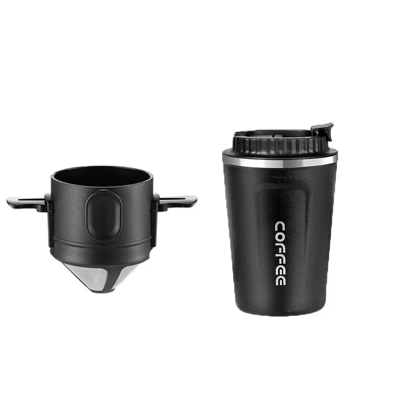 304 Stainless Steel Portable Coffee Filter Drip Coffee Tea Holder Reusable Mug Coffee Dripper Tea Cup Set Coffee Pot Coffeeware