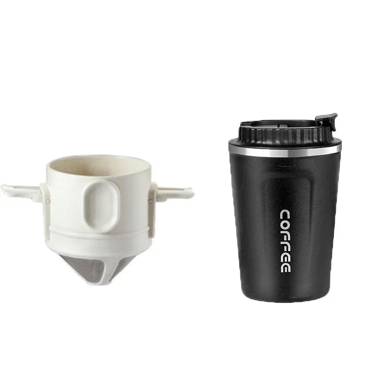 304 Stainless Steel Portable Coffee Filter Drip Coffee Tea Holder Reusable Mug Coffee Dripper Tea Cup Set Coffee Pot Coffeeware