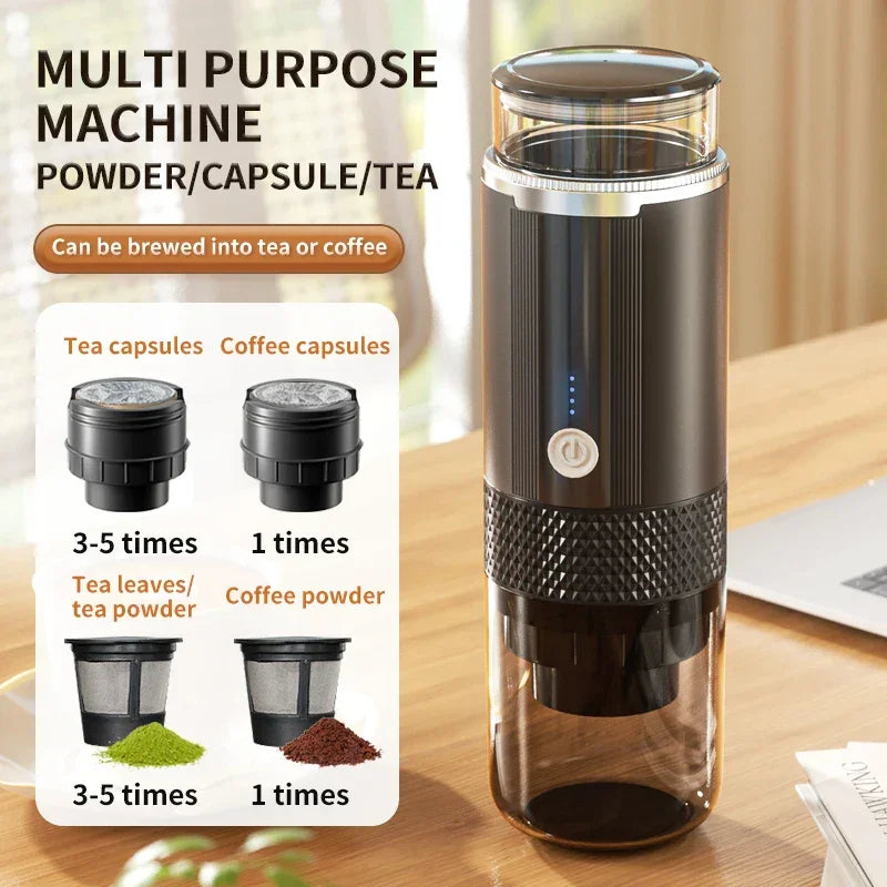 Wireless Portable Espresso Machine Travel Coffee Maker Small Rechargeable Coffee Machine for Camping RV Hiking Office