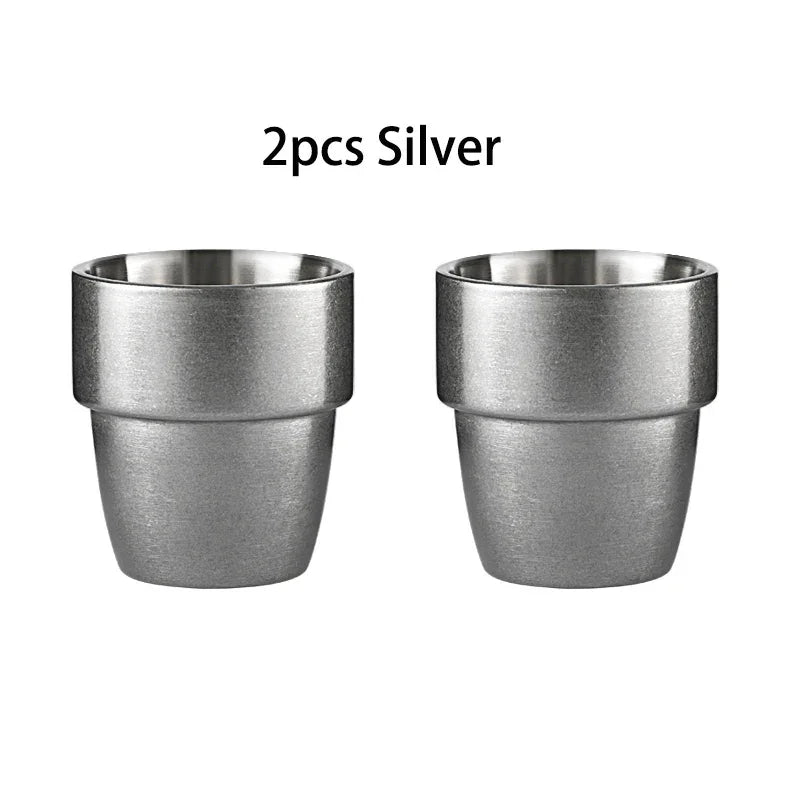 MHW-3BOMBER 300ML Coffee Cup Stainless Steel Double Wall Espresso Mugs Drinking Cups for Tea Milk Beer Home Barista Accessories