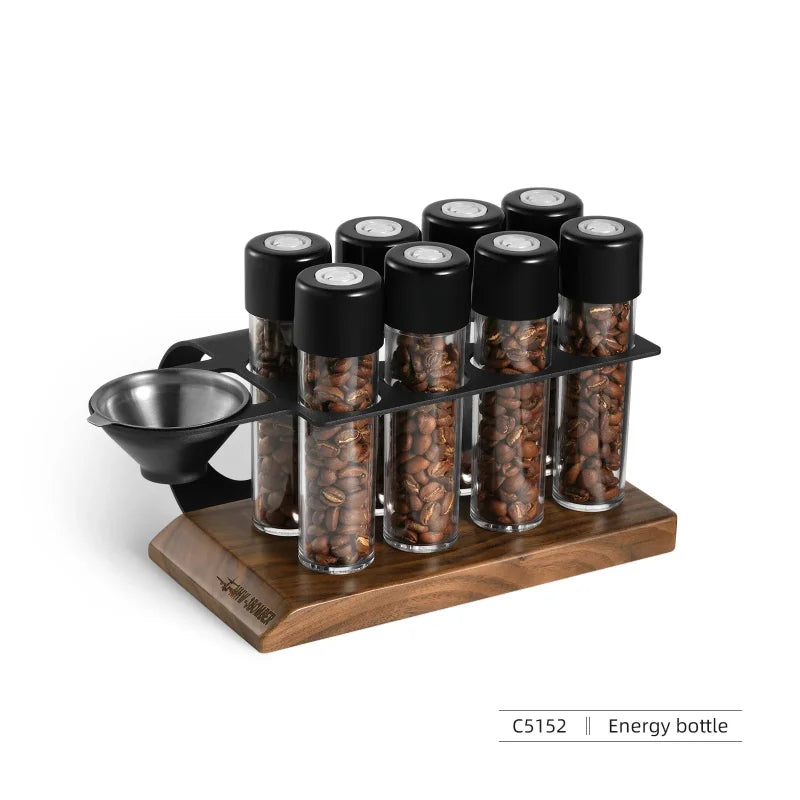 MHW-3BOMBER Coffee Beans Storage Container 8 Tubes with Exhaust Valve Food Storage for Tea Coffee Home Barista Accessories