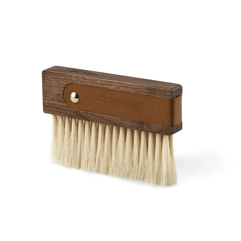 MHW-3BOMBER Coffee Brush Cleaning Durable Leather Cover with Wooden Handle Cleaning Brush Professional Home Barista Accessories