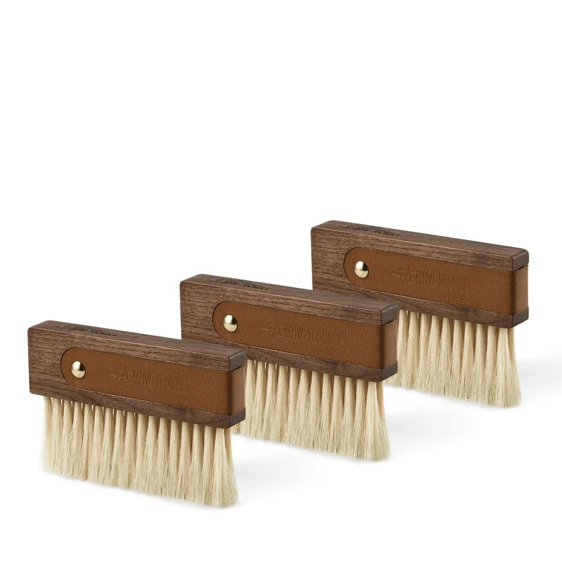 MHW-3BOMBER Coffee Brush Cleaning Durable Leather Cover with Wooden Handle Cleaning Brush Professional Home Barista Accessories