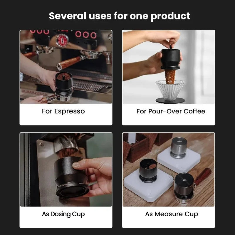 MHW-3BOMBER Coffee Dosing Funnel Aluminum Alloy Dosing Shaker Fit 51-54/58mm Portafilters Espresso Dosing Cup Home Barista Tools