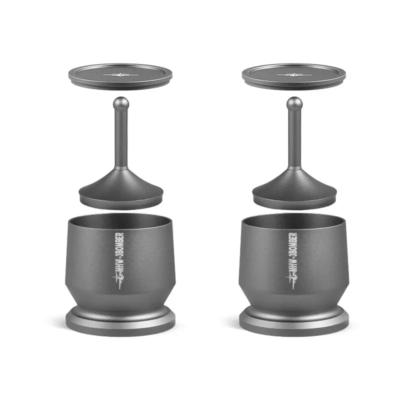 MHW-3BOMBER Espresso Dosing Cup with Stirrer Aluminum Alloy Coffee Dosing Funnel Fit 51-54/58MM Portafilter Coffee Accessories