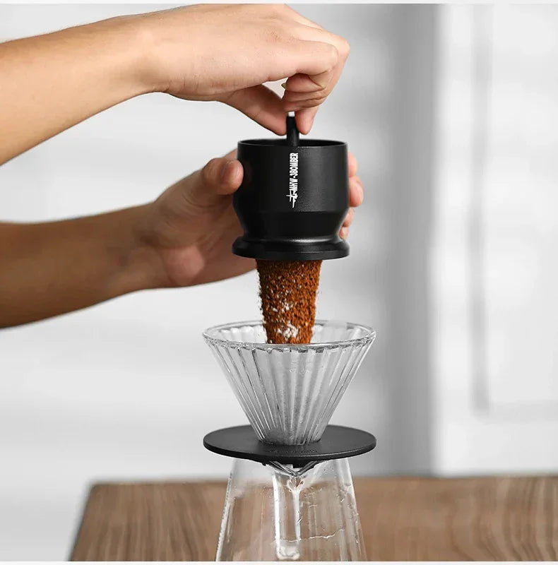 MHW-3BOMBER Espresso Dosing Cup with Stirrer Aluminum Alloy Coffee Dosing Funnel Fit 51-54/58MM Portafilter Coffee Accessories