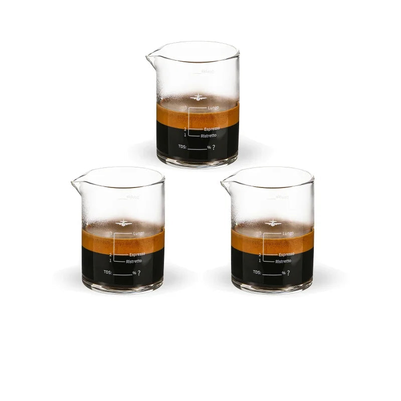 MHW-3BOMBER 70/80ML Coffee Measuring Cups Clear Glass Espresso Shot Glasses Milk Frothing Pitcher Home Kitchen Measuring Tools