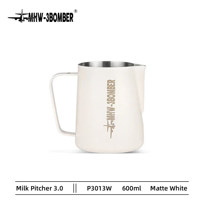 MHW-3BOMBER Milk Frothing Pitcher Stainless Steel Espresso Steaming Pitchers with Thermometer Durable Coffee Machine Accessories