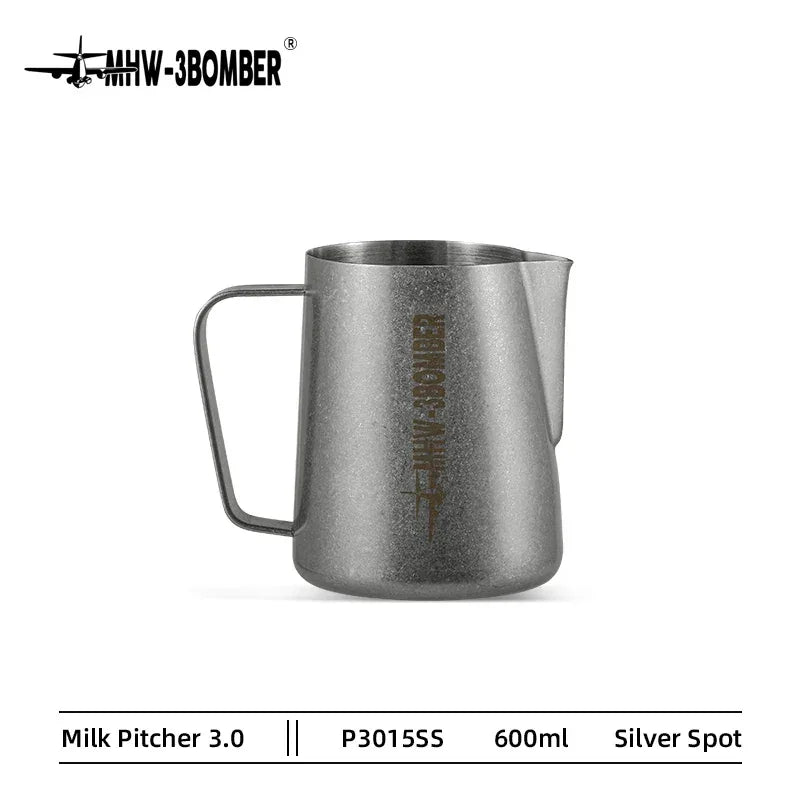 MHW-3BOMBER Milk Frothing Pitcher Stainless Steel Espresso Steaming Pitchers with Thermometer Durable Coffee Machine Accessories