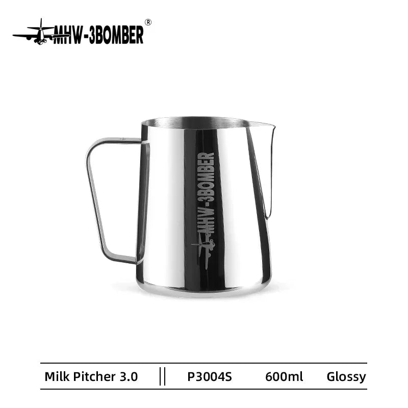 MHW-3BOMBER Milk Frothing Pitcher Stainless Steel Espresso Steaming Pitchers with Thermometer Durable Coffee Machine Accessories