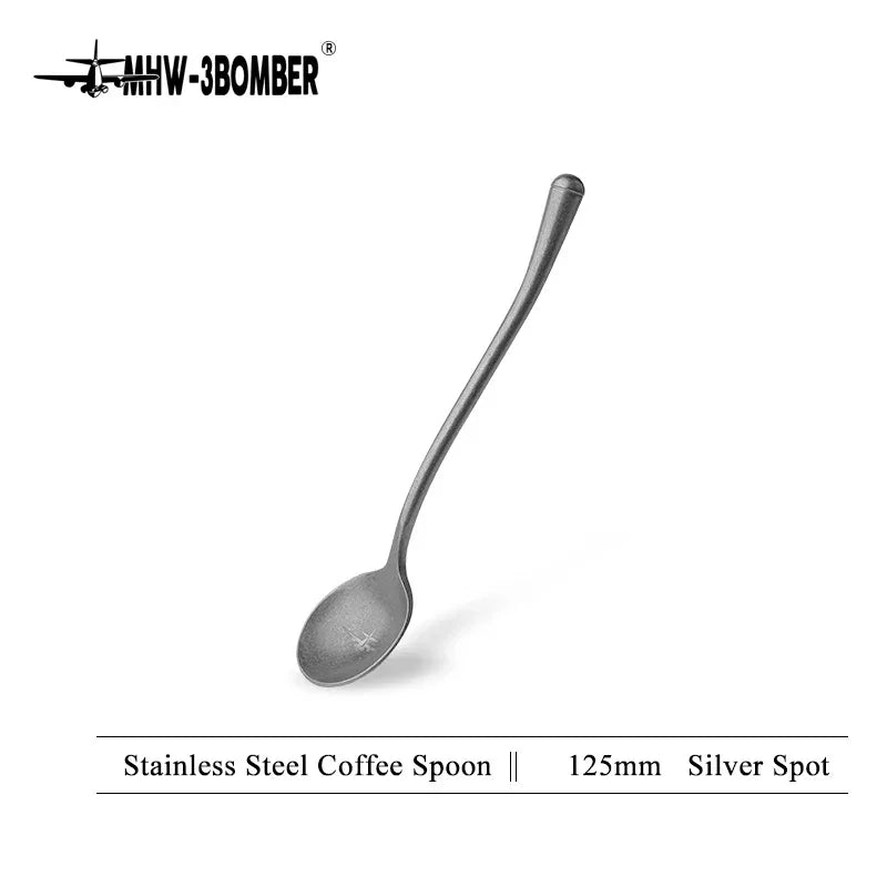 MHW-3BOMBER 4.92-Inch Coffee Stirring Spoon Stainless Steel Scoop for Iced Tea Cocktail Cappuccino Portable Home Kitchen Tools