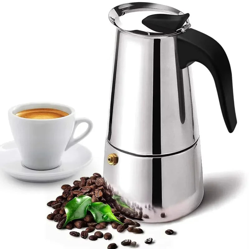 Coffee maker Moka Pot, 2/4/6 Cups Stainless Steel Cafe Percolator Maker, Italian coffee machine Fit Induction Cookers Coffeeware