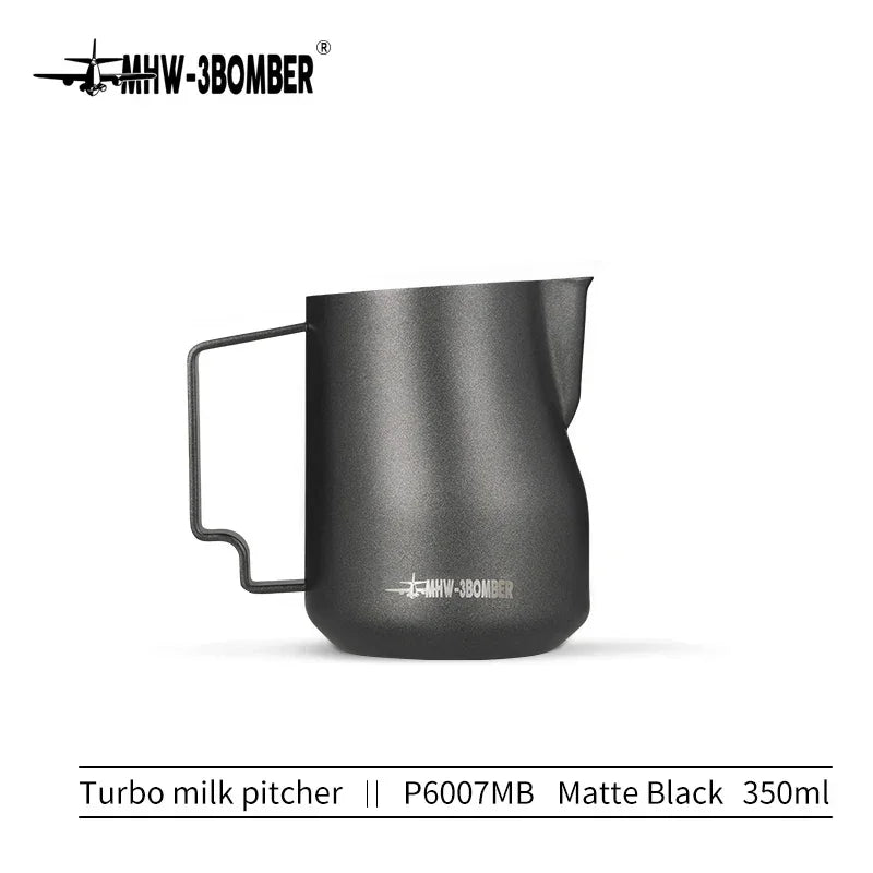 MHW-3BOMBER 350ml 450ml Turbo Milk Frothing Pitcher Steaming Pitchers Professional Milk Foam Jug Home Barista Kitchen Accessorie