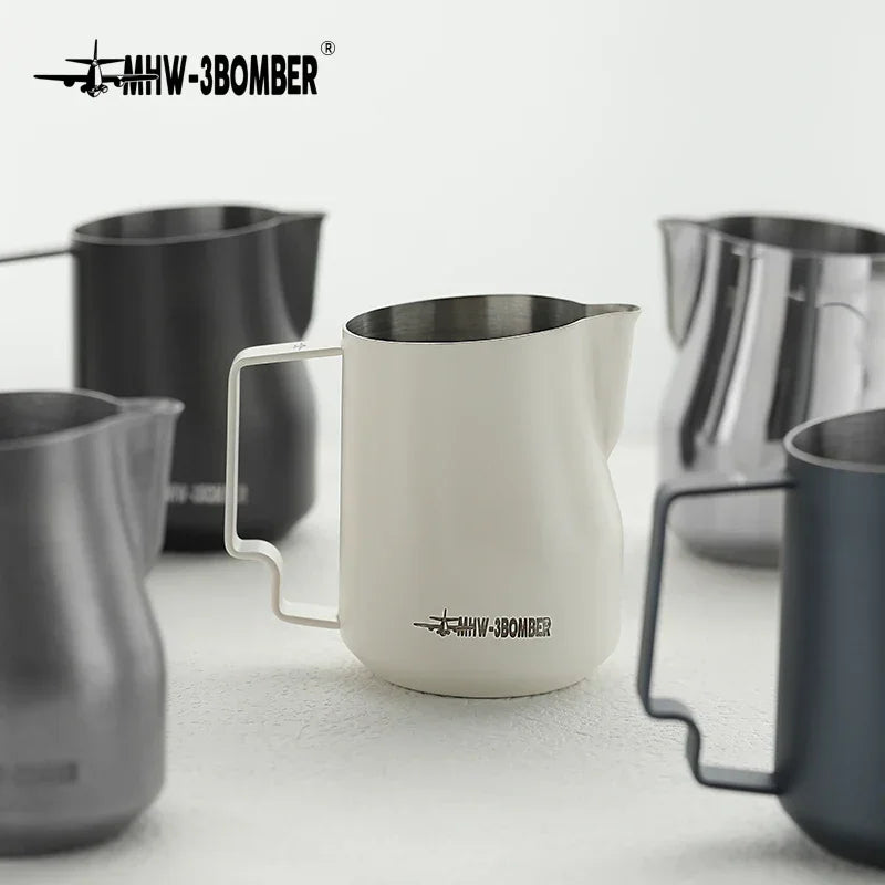 MHW-3BOMBER 350ml 450ml Turbo Milk Frothing Pitcher Steaming Pitchers Professional Milk Foam Jug Home Barista Kitchen Accessorie